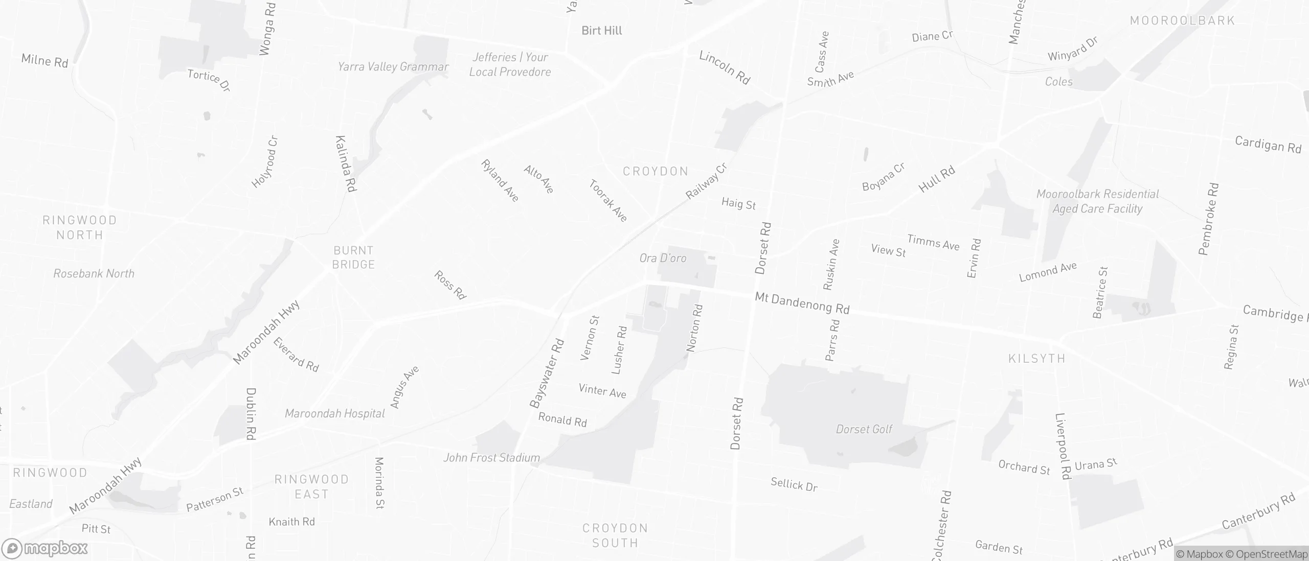 Map of Croydon and surrounds