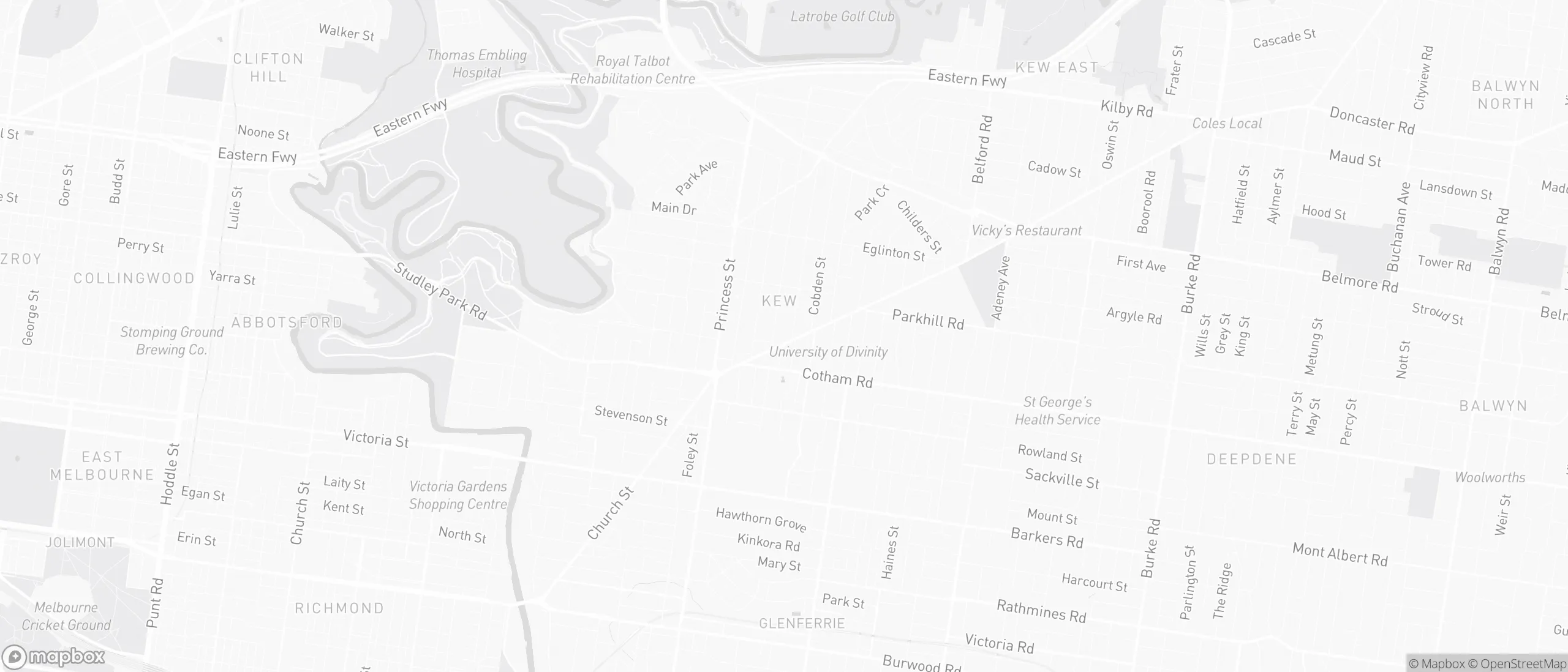 Map of Kew and surrounds